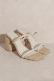 MARGARET RAFFIA SANDALS