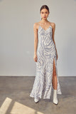 ZEBRA SLIP MAXI DRESS